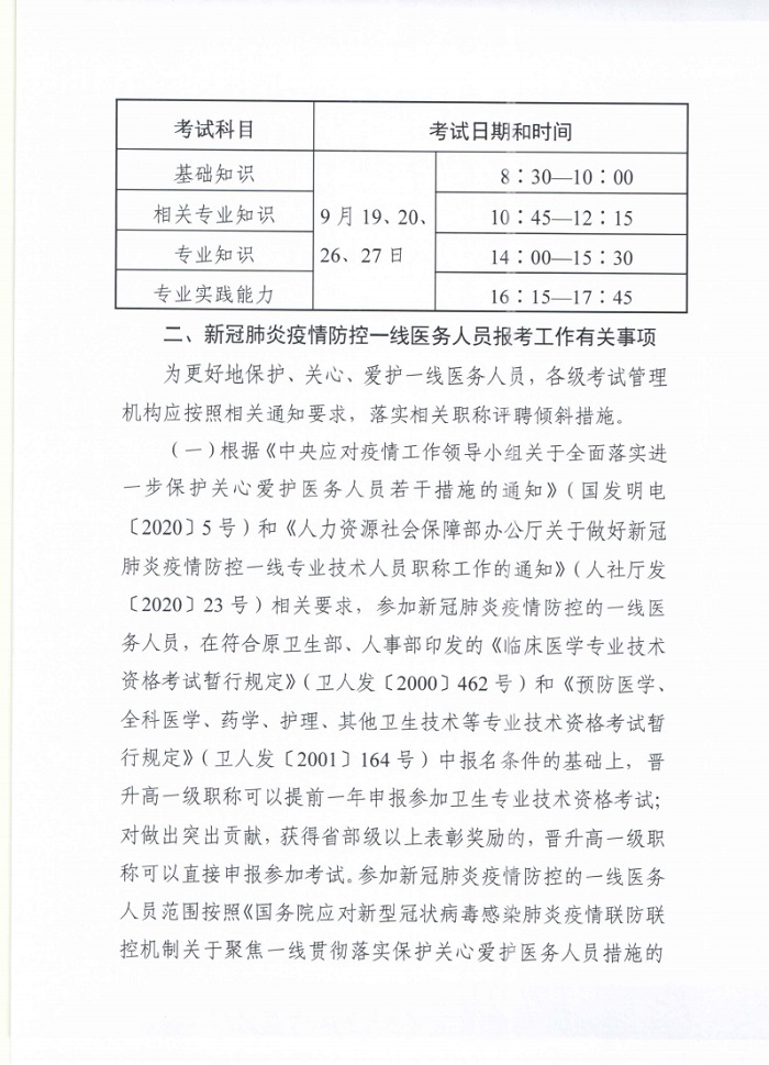 2020年初级护师考试时间