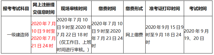 青海一级建造师考试报名时间