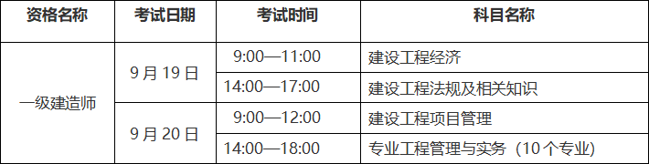 湖北一级建造师考试报名时间