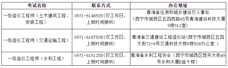 青海一级造价工程师考试资格审核电话表